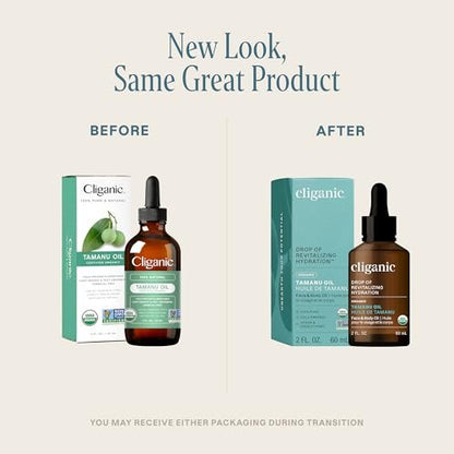 Cliganic USDA Organic Tamanu Oil, 100% Pure - Natural Cold Pressed Unrefined Hexane-Free for Face, Hair & Skin