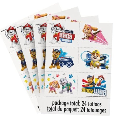 Paw Patrol Tattoos (Pack of 24) – Vibrant & Fun Temporary Tattoos, Perfect for Kids Birthday & Theme Parties
