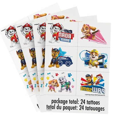 Paw Patrol Tattoos (Pack of 24) – Vibrant & Fun Temporary Tattoos, Perfect for Kids Birthday & Theme Parties