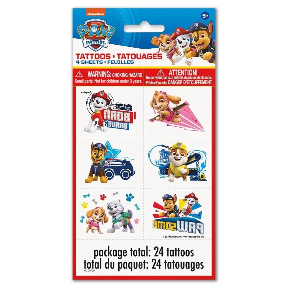 Paw Patrol Tattoos (Pack of 24) – Vibrant & Fun Temporary Tattoos, Perfect for Kids Birthday & Theme Parties - görsel 6