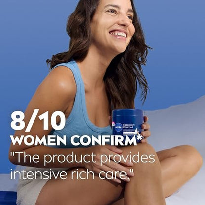 NIVEA Essentially Enriched Body Cream for Dry to Very Dry Skin with Hyaluronic Acid, Deep Nourishing Serum and Almond Oil, 72-Hour Body Moisturizer, 13.5 Oz Jar