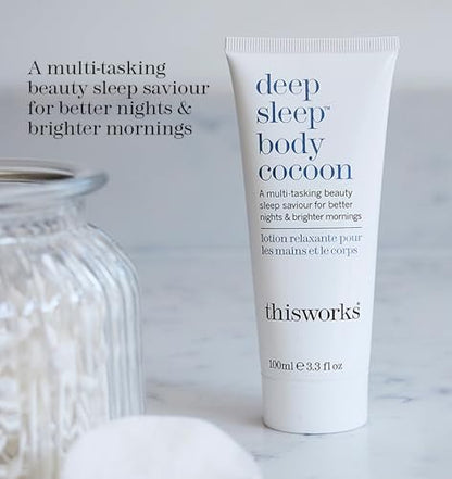 THISWORKS Deep Sleep Body Cocoon – Hydrating Body Lotion with Lavender, Chamomile & Vetivert – Soothing Nighttime Moisturizer for Dry Skin, Promotes Relaxation & Better Sleep – 100ml Avelisse