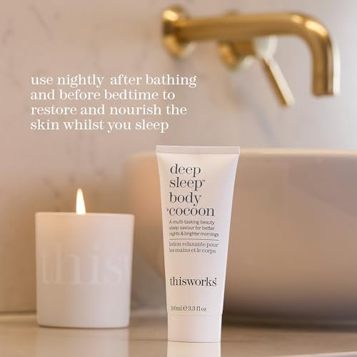 THISWORKS Deep Sleep Body Cocoon – Hydrating Body Lotion with Lavender, Chamomile & Vetivert – Soothing Nighttime Moisturizer for Dry Skin, Promotes Relaxation & Better Sleep – 100ml Avelisse