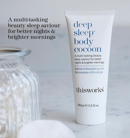 THISWORKS Deep Sleep Body Cocoon – Hydrating Body Lotion with Lavender, Chamomile & Vetivert – Soothing Nighttime Moisturizer for Dry Skin, Promotes Relaxation & Better Sleep – 100ml Avelisse