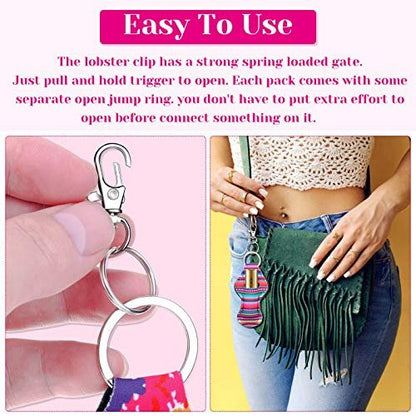30-Pack Chapstick Holder Keychain Bulk with Keyring Clips - Assorted Colors Neoprene Lip Balm Holders