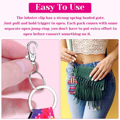 30-Pack Chapstick Holder Keychain Bulk with Keyring Clips - Assorted Colors Neoprene Lip Balm Holders