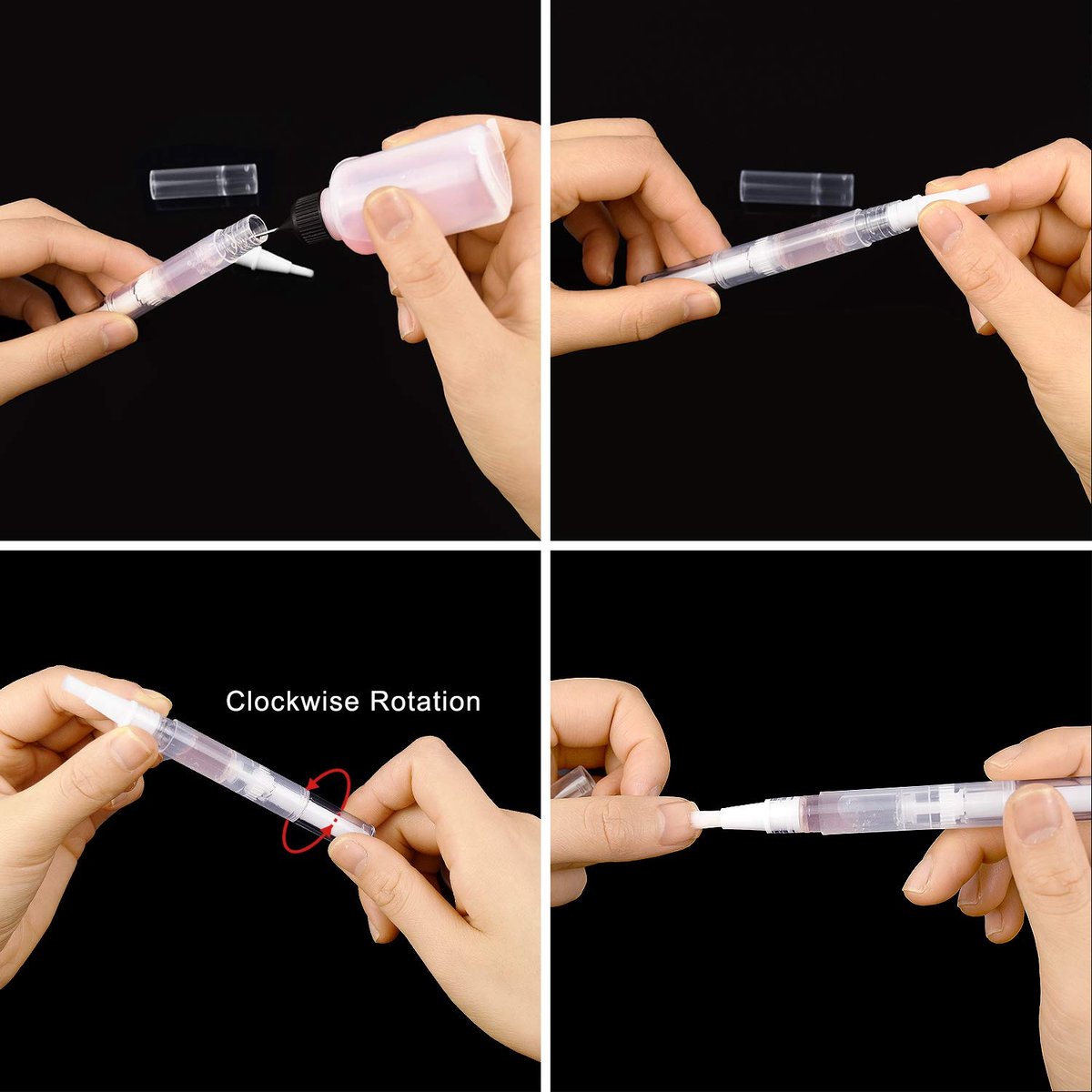 Awpeye 30-Pack 3ml Transparent Twist Pens - Empty Nail Oil Pen Brush Cosmetic Lip Gloss Container Applicators Avelisse