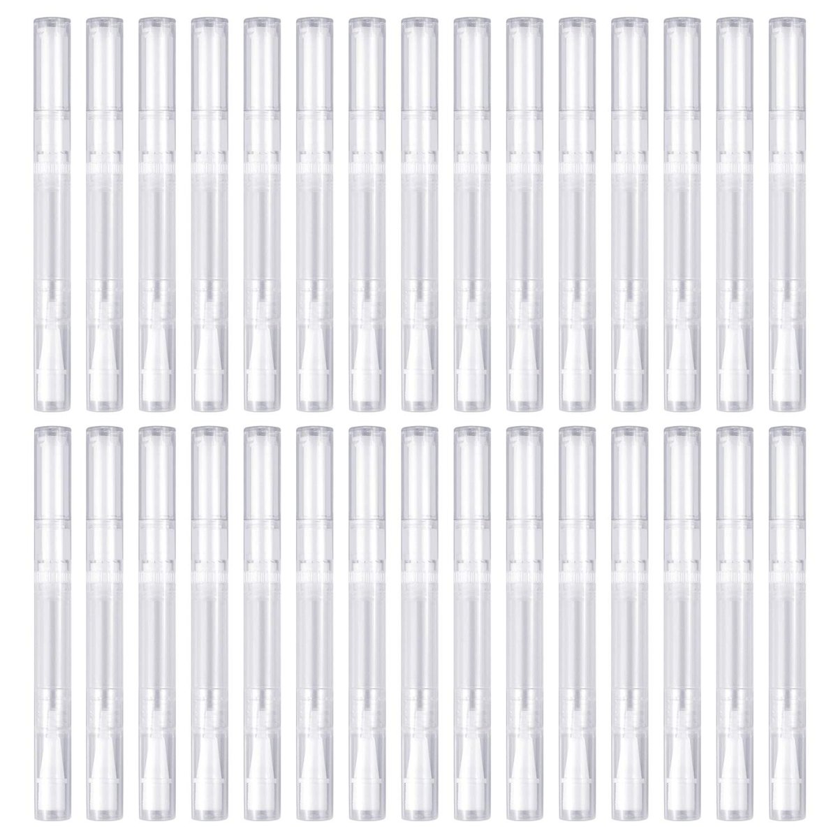 Awpeye 30-Pack 3ml Transparent Twist Pens - Empty Nail Oil Pen Brush Cosmetic Lip Gloss Container Applicators Avelisse