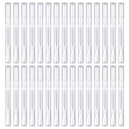 Awpeye 30-Pack 3ml Transparent Twist Pens - Empty Nail Oil Pen Brush Cosmetic Lip Gloss Container Applicators Avelisse