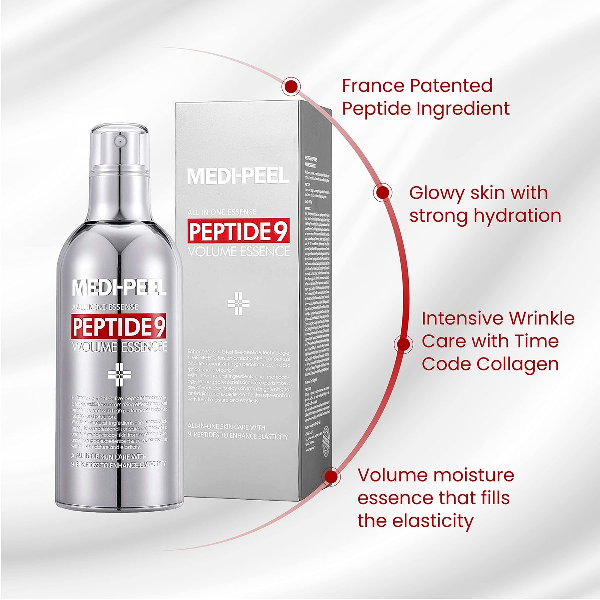Medi-Peel Peptide 9 Volume All-in-One Essence – Anti-Wrinkle, Collagen & Brightening Korean Skincare (3.38 fl oz / 100ml) - görsel 9