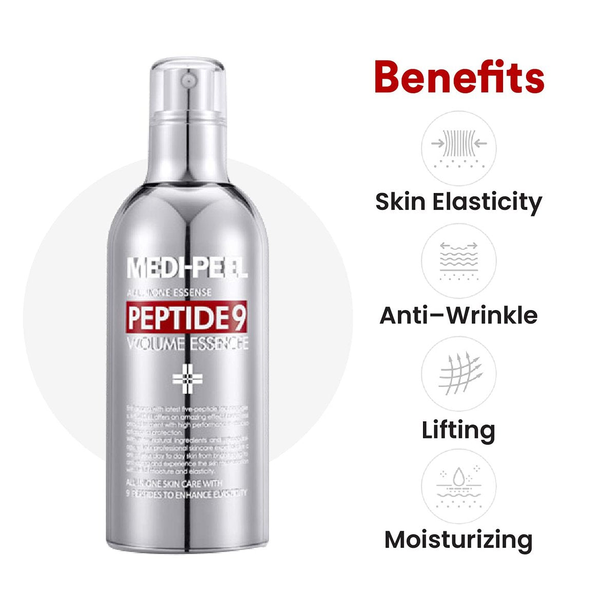 Medi-Peel Peptide 9 Volume All-in-One Essence – Anti-Wrinkle, Collagen & Brightening Korean Skincare (3.38 fl oz / 100ml) - görsel 7
