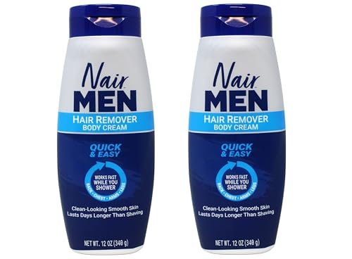 Nair Hair Remover for Men Body Cream, 12 oz (2-Pack) - Effective Hair Removal for Men Avelisse