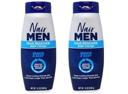 Nair Hair Remover for Men Body Cream, 12 oz (2-Pack) - Effective Hair Removal for Men Avelisse