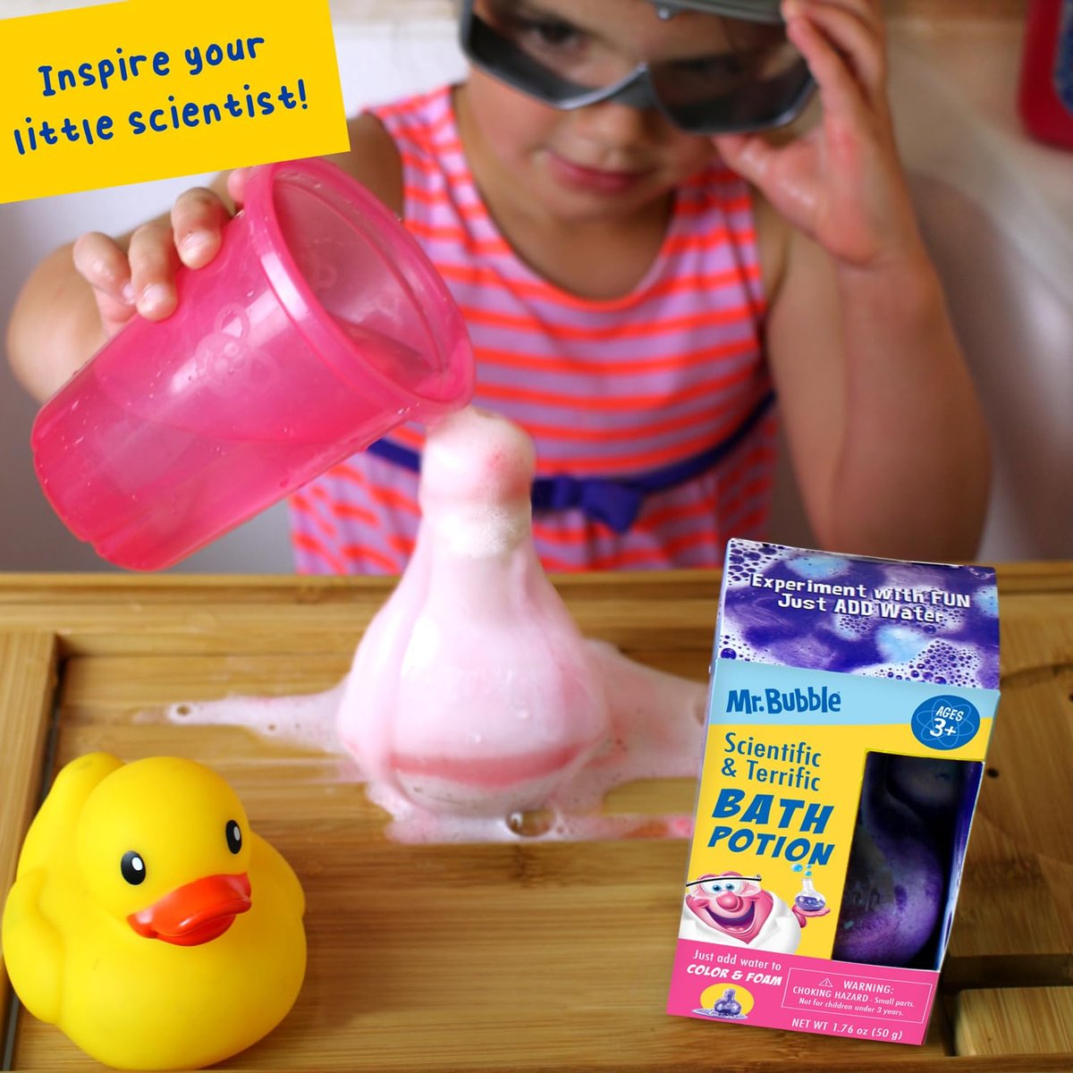 Mr. Bubble Kids Original Bath Bomb Potions - Colorful Fizzy Fun - Cool Foam and Bubble Science Beaker Bath Toys (Pack of 4) - görsel 11