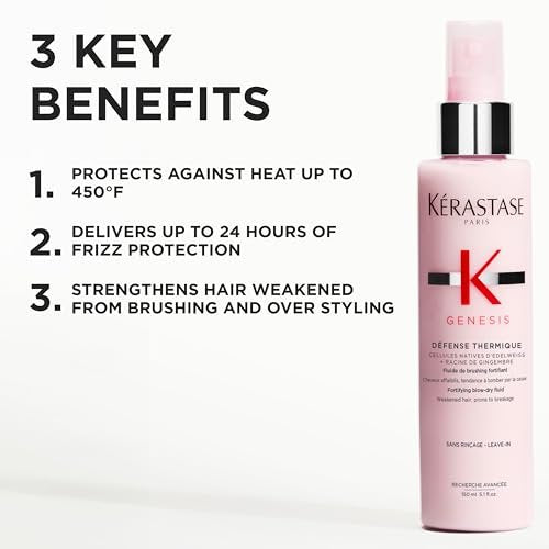 Kerastase Genesis Thermique Blow Dry Primer – Heat Protectant & Anti-Breakage for Weak or Damaged Hair, 5.1 Fl Oz Avelisse
