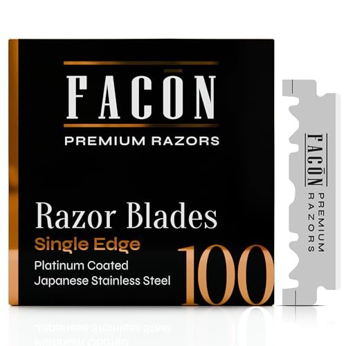 Facón 100 Count Single Edge Razor Blades – Premium Platinum Japanese Stainless Steel for Barber Straight Razor Shaving - görsel 2