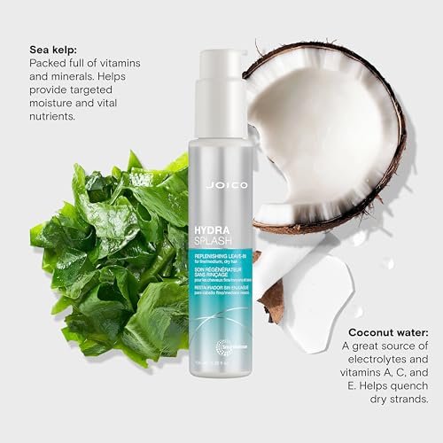 Joico HydraSplash Replenishing Leave-In Conditioner for Fine, Medium, Dry Hair - Boost Shine & Softness, Tame Frizz & Hydrate with Sea Kelp & Coconut Water - 3.38 Fl Oz Avelisse