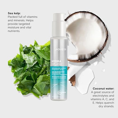 Joico HydraSplash Replenishing Leave-In Conditioner for Fine, Medium, Dry Hair - Boost Shine & Softness, Tame Frizz & Hydrate with Sea Kelp & Coconut Water - 3.38 Fl Oz Avelisse