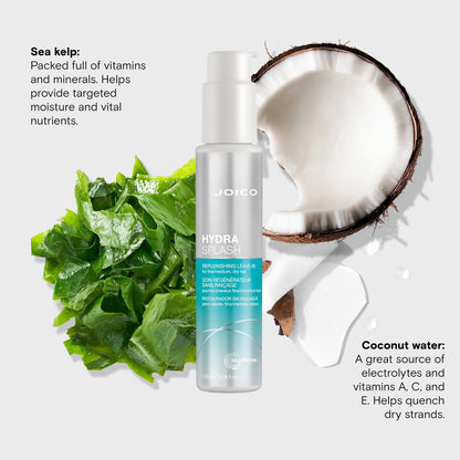 Joico HydraSplash Replenishing Leave-In Conditioner for Fine, Medium, Dry Hair - Boost Shine & Softness, Tame Frizz & Hydrate with Sea Kelp & Coconut Water - 3.38 Fl Oz Avelisse