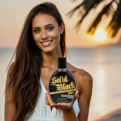 Millennium Solid Black Special Reserve 200X Tanning Lotion – Indoor/Outdoor with Advanced Silicone Bronzer & Tattoo Protection – 13.5 oz Avelisse