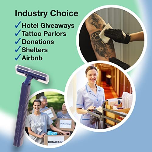 Freshscent Individually Wrapped Twin Blade Disposable Razors (144 Pack) - Bulk Case for Unisex Use Avelisse