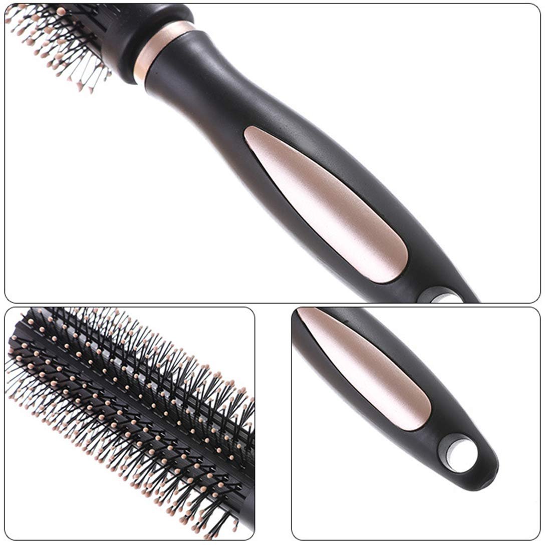 RN BEAUTY Anti-Static Hair Brush - Nylon Bristle Round Brush for Blow Drying, Detangling, and Styling - Rose Gold - görsel 7