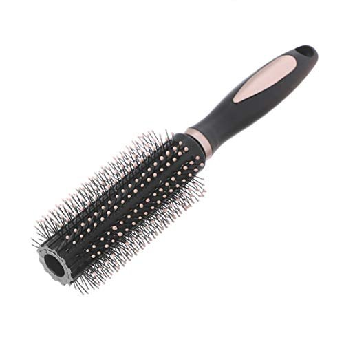 RN BEAUTY Anti-Static Hair Brush - Nylon Bristle Round Brush for Blow Drying, Detangling, and Styling - Rose Gold - görsel 2