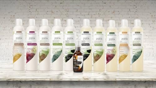 Zatik Naturals Healthy & Shiny Shampoo and Conditioner Set with Olive and Black Seed - Voluminizing & Safe for Color Treated Hair, 10.8 fl oz Each Avelisse