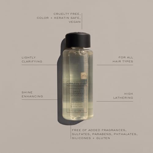 Kristin Ess Hair Fragrance Free Daily Cleansing Shampoo | Lightly Clarifying & Shine Enhancing | Vegan, Paraben, Sulfate, Phthalate & Silicone Free | 10 fl. oz. - görsel 6