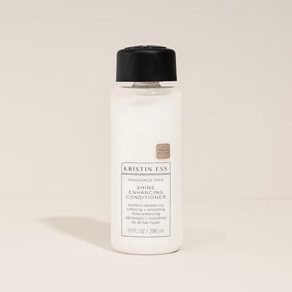 Kristin Ess Hair Fragrance Free Shine Enhancing Conditioner for Moisture, Hydration + Shine, Vegan, Paraben, Sulfate, Phthalate and Silicone Free, Gluten Free, 10 fl. oz.