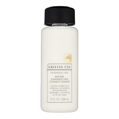 Kristin Ess Hair Fragrance Free Shine Enhancing Conditioner for Moisture, Hydration + Shine, Vegan, Paraben, Sulfate, Phthalate and Silicone Free, Gluten Free, 10 fl. oz.