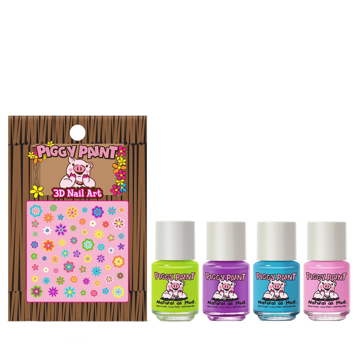 Piggy Paint 100% Non-Toxic Girls Nail Polish - Safe, Chemical Free Low Odor - Funny Bunny (4-Pack) Avelisse