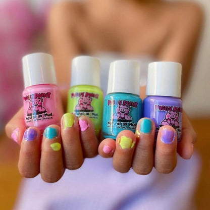 Piggy Paint 100% Non-Toxic Girls Nail Polish - Safe, Chemical Free Low Odor - Funny Bunny (4-Pack) Avelisse