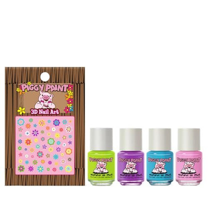 Piggy Paint 100% Non-Toxic Girls Nail Polish - Safe, Chemical Free Low Odor - Funny Bunny (4-Pack) Avelisse