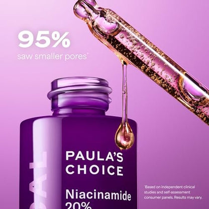 Paula's Choice CLINICAL 20% Niacinamide Vitamin B3 Concentrated Face Serum – Anti-Aging Serum for Discoloration & Large Pores, Fragrance-Free, 0.67 oz Avelisse