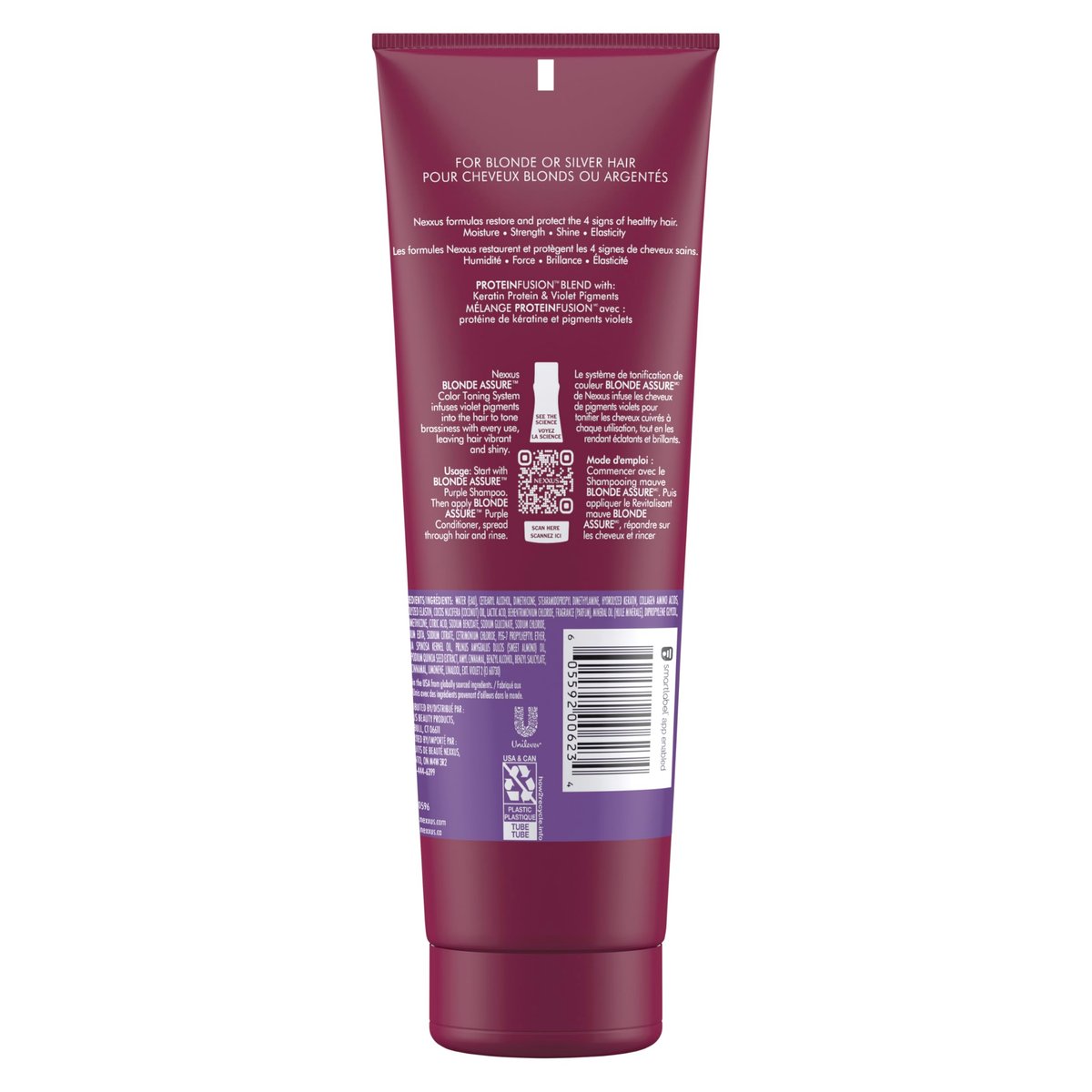 Nexxus Blonde Assure Purple Conditioner for Blonde and Bleached Hair - Keratin Infused, 8.5 oz Avelisse