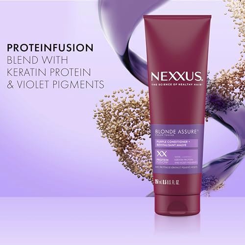 Nexxus Blonde Assure Purple Conditioner for Blonde and Bleached Hair - Keratin Infused, 8.5 oz Avelisse
