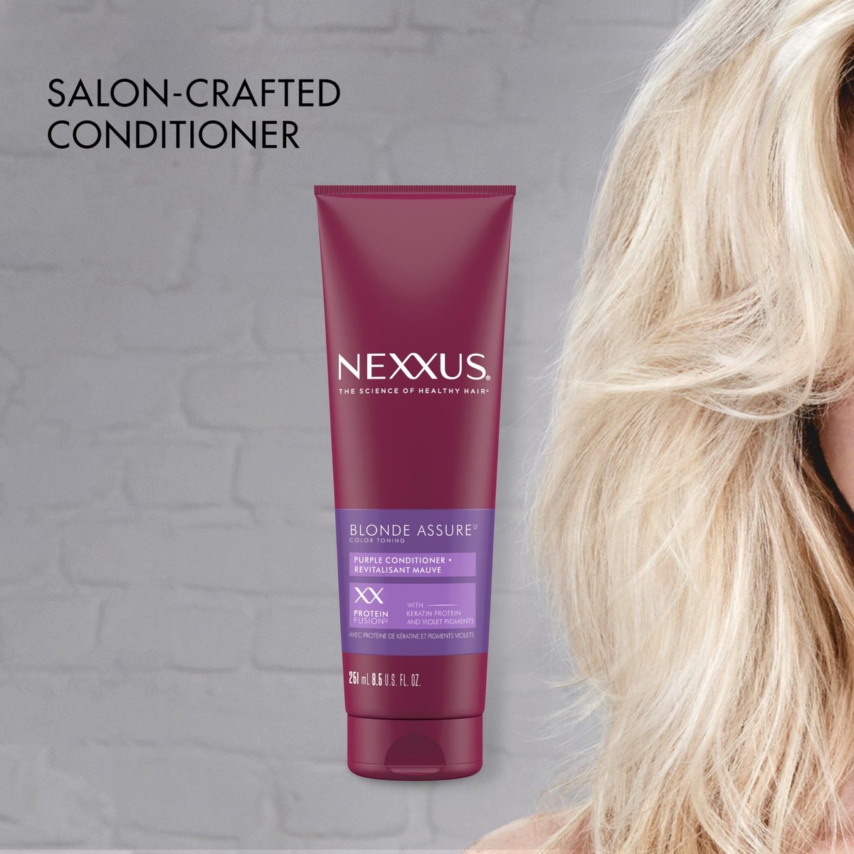 Nexxus Blonde Assure Purple Conditioner for Blonde and Bleached Hair - Keratin Infused, 8.5 oz Avelisse