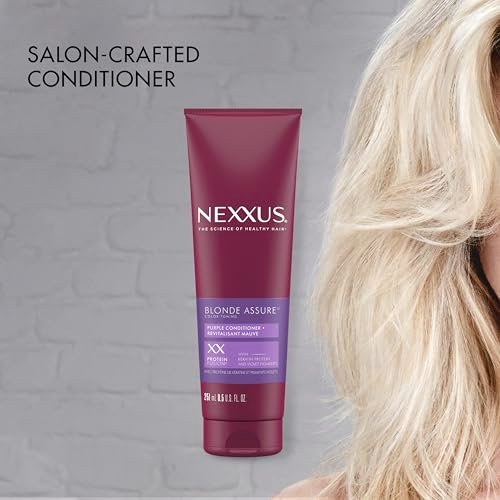 Nexxus Blonde Assure Purple Conditioner for Blonde and Bleached Hair - Keratin Infused, 8.5 oz Avelisse