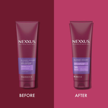Nexxus Blonde Assure Purple Conditioner for Blonde and Bleached Hair - Keratin Infused, 8.5 oz Avelisse