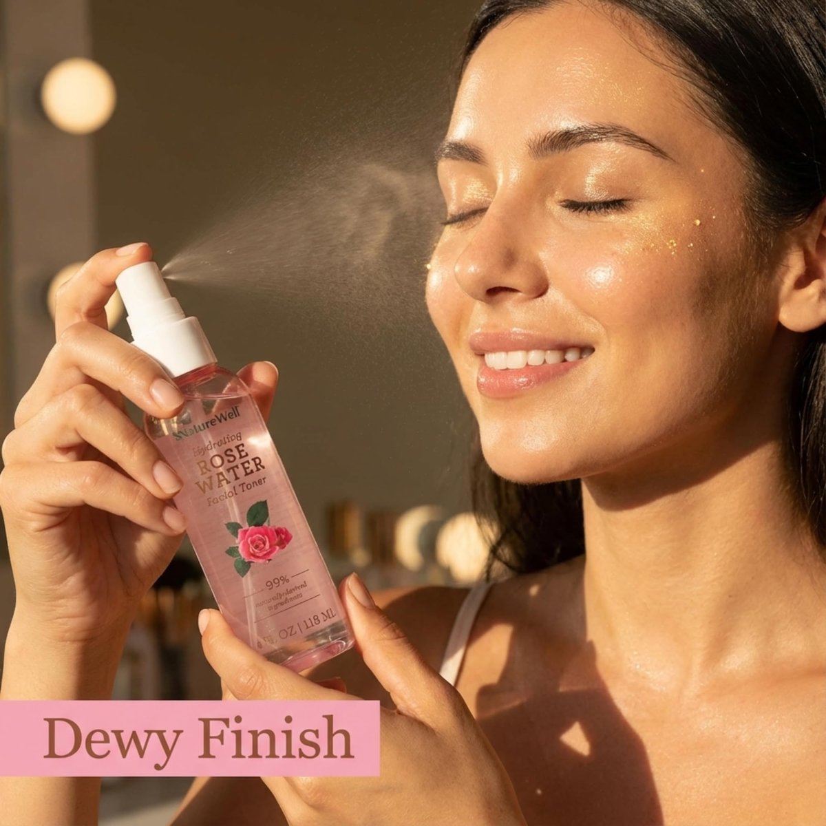 NATURE WELL Rose Water Hydrating Facial Toner Mist for Dewy & Radiant Skin, Refreshing, Conditioning, Soothing, Moisturizing, Perfect for Travel, 4 Fl Oz - görsel 13