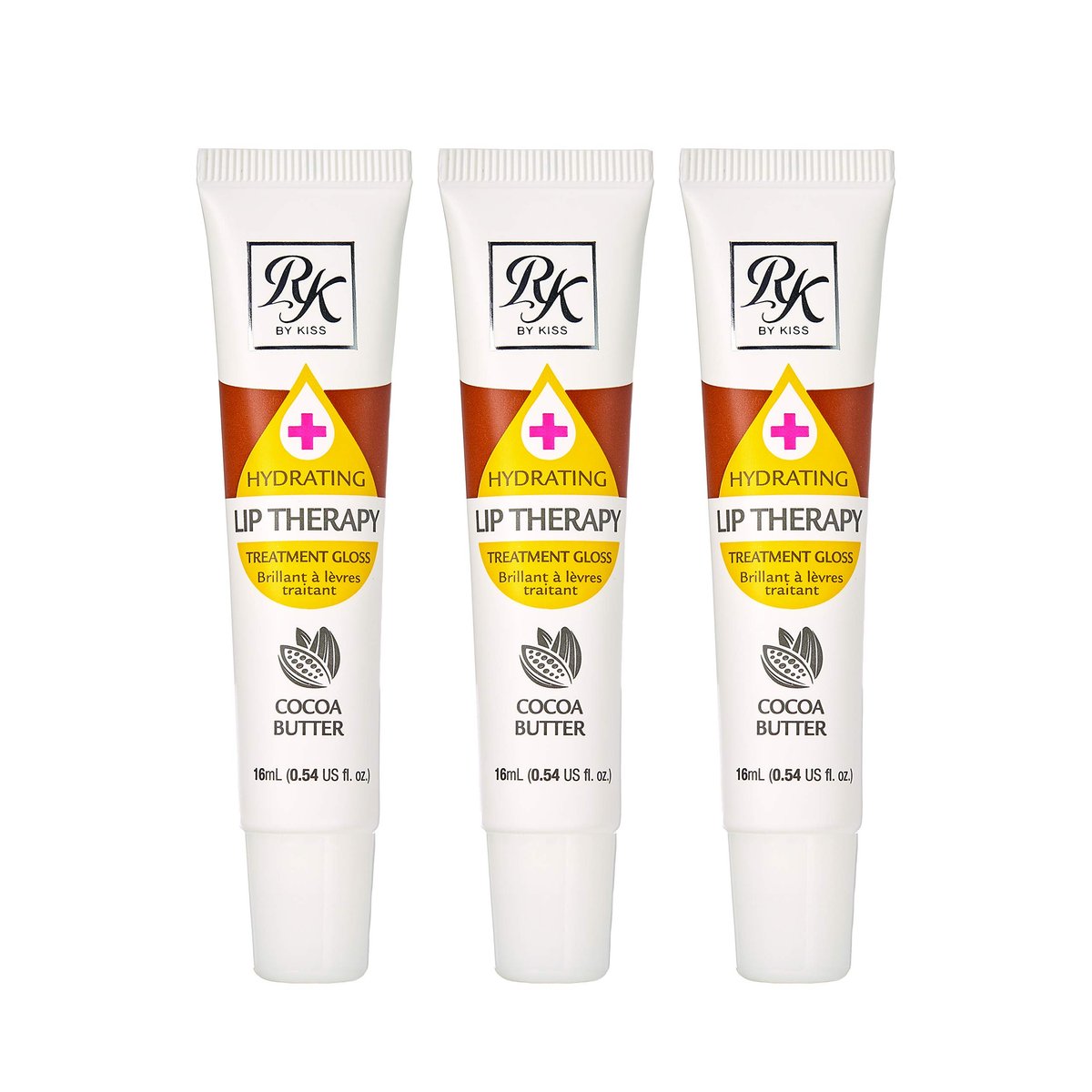 Ruby Kisses Hydrating Lip Therapy Treatment Gloss Cocoa Butter (3-Pack) - 24k Rose Gold - görsel 1