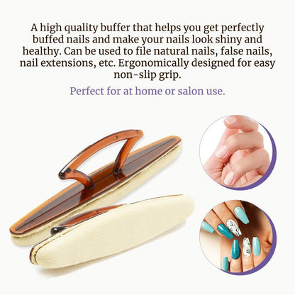 SuperNail Winning Nails 7" Chamois Nail Buffer – High-Shine Nail Polishing for Natural Nails, 2 Pack Avelisse
