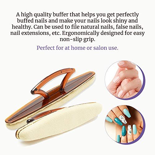 SuperNail Winning Nails 7" Chamois Nail Buffer – High-Shine Nail Polishing for Natural Nails, 2 Pack Avelisse