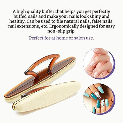 SuperNail Winning Nails 7" Chamois Nail Buffer – High-Shine Nail Polishing for Natural Nails, 2 Pack Avelisse