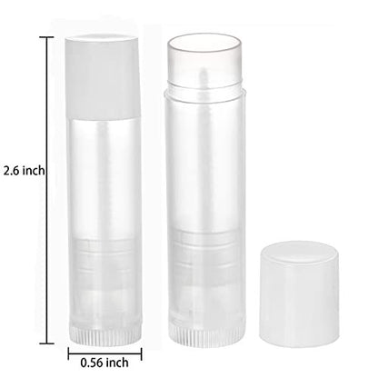 Bekith 100 Pack 5.5ml Empty Lip Balm Tubes – Clear Acrylic Containers with White Caps, BPA-Free Avelisse