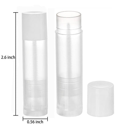 Bekith 100 Pack 5.5ml Empty Lip Balm Tubes – Clear Acrylic Containers with White Caps, BPA-Free Avelisse