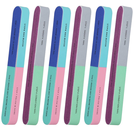IFUNSON Professional Nail Buffer Block 6 Pack - All-in-One Smooth, Buff & Shine for Natural Nails