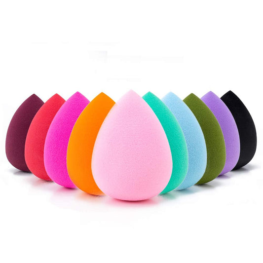 AJOKE 10-Piece Multi-Color Makeup Sponge Set for Flawless Liquid Foundation Application