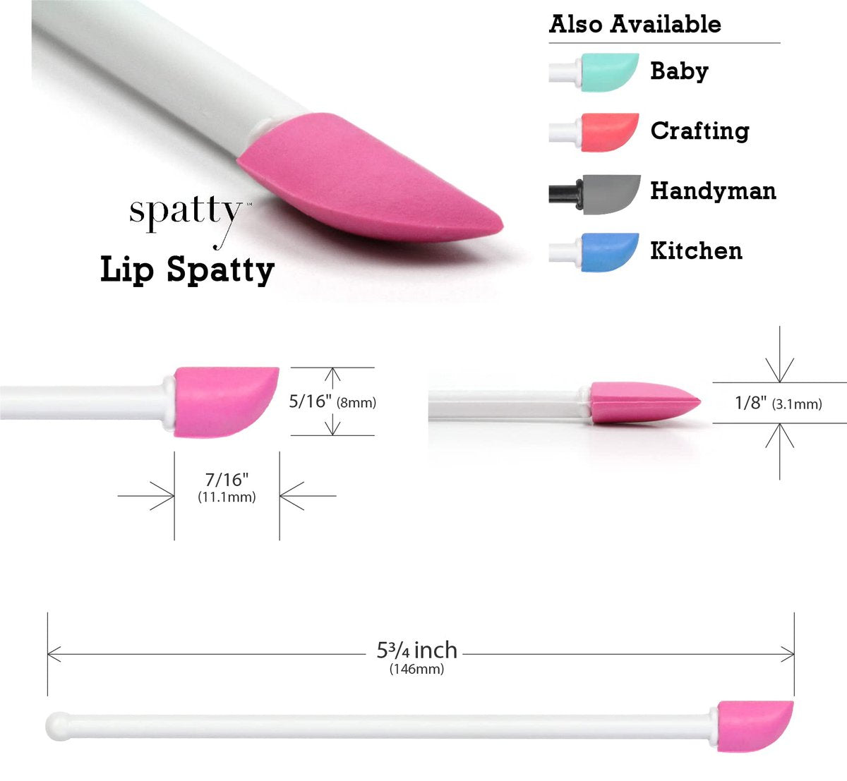 Spatty Daddy Lip Gloss Tiny Beauty Spatula (6 Inch Pink) - Mini Makeup Tool for Lip Gloss, Foundation, and More - görsel 13